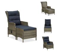 vidaXL Fauteuil de jardin ajustable avec repose-pieds Poly rotin brun - Chaises de jardin