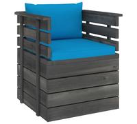 vidaXL Fauteuil de jardin avec coussin en bois de pin