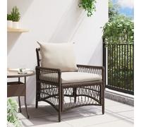 Vidaxl Fauteuil De Jardin Avec Coussins Marron 60x70x78 Cm En Poly Rattan