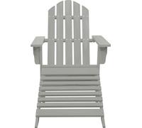 vidaXL Fauteuil de jardin avec repose-pieds Bois Gris