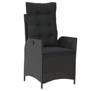 vidaXL Chaise de Jardin Inclinable - Résine Tressée et Noir