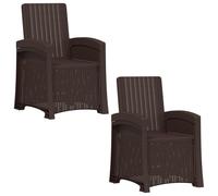 vidaXL Fauteuils de jardin imitation rotin, lot de 2, marron, PP