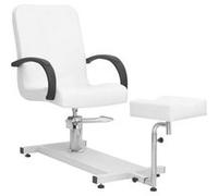 vidaXL Fauteuil de Massage et Repose-pied Chaise de Beauté de Salon Fauteuil de Traitement Chaise de Tatouage Blanc 127x60x98 cm Similicuir Blanc G