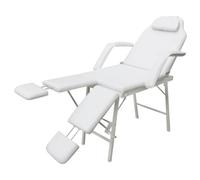 vidaXL Fauteuil de Podologie Blanc Crème Chaise Pliante Fauteuil Esthétique