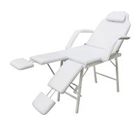 vidaXL Fauteuil de Podologie Blanc Crème Chaise Pliante Fauteuil Esthétique