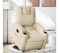vidaXL Fauteuil inclinable Crème Tissu