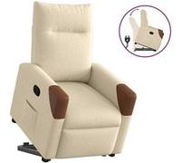 vidaXL Fauteuil de relaxation inclinable tissu crème Crème G