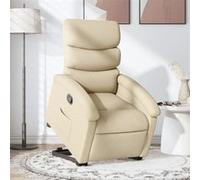 vidaXL Fauteuil inclinable Crème Tissu, Chaise inclinable, Fauteuil inclinable pour Personnes âgées, Fauteuil releveur électrique