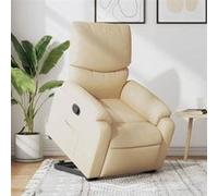 vidaXL Fauteuil de relaxation inclinable tissu crème Or G