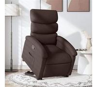 vidaXL Fauteuil releveur inclinable – Tissu Marron foncé – Pour personnes âgées