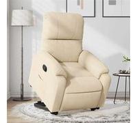 vidaXL Fauteuil de relaxation inclinable tissu microfibre crème Beige G