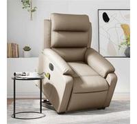 vidaXL Fauteuil de relaxation, massage, inclinable électrique similicuir cappuccino Marron G