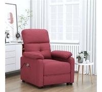 vidaXL Fauteuil de relaxation, massant elektrisch tissu bordeaux Rouge G