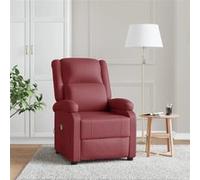 vidaXL Fauteuil de relaxation, massant similicuir bordeaux Rouge G