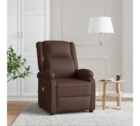 vidaXL Fauteuil de relaxation, massant similicuir bruin Marron G