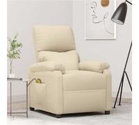 vidaXL Fauteuil de relaxation, massant tissu crème Crème G
