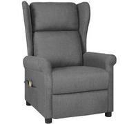 vidaXL Fauteuil de relaxation, massant tissu gris clair Gris G