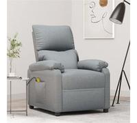 vidaXL Fauteuil de relaxation, massant tissu gris clair Gris G