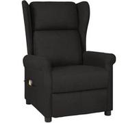 vidaXL Fauteuil de relaxation, massant tissu noir Noir G