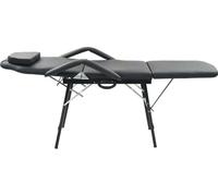 vidaXL Fauteuil de soins du visage Portable en similicuir 185x78x76cm Noir
