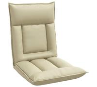 vidaXL Fauteuil de Sol Ajustable Crème Simili Cuir, Fauteuil rectangulaire Moderne, Assise Ajustable, Dossier Multi-Positions, Simili Cuir, Cadre métal, Relaxant