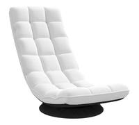 vidaXL Fauteuil de sol pivotant 360° inclinable 5 positions tissu blanc 70x51x79 cm