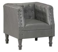 vidaXL Chaise cabriolet - Gris Cuir véritable