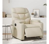 vidaXL Fauteuil inclinable électrique Crème Similicuir