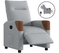 vidaXL Fauteuil inclinable électrique Gris clair Tissu