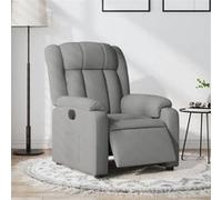 vidaXL Fauteuil Inclinable Électrique, Chaise de Relaxation avec Dossier, Siège avec Accoudoirs, Fauteuil TV de Salle de Séjour, Gris Clair Tissu