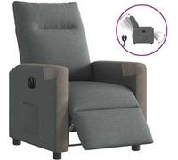 vidaXL Fauteuil inclinable électrique Gris foncé Tissu