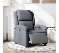 vidaXL Fauteuil inclinable électrique, dossier et repose-pied réglables, velours gris foncé
