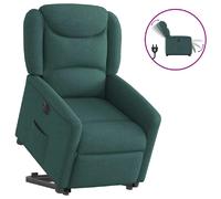 vidaXL Fauteuil électrique - Vert foncé Tissu