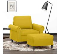 vidaXL Fauteuil et repose-pied - Jaune velours