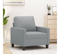 vidaXL Fauteuil Siège avec coussin Dossier et accoudoirs rembourrés Moderne Tissu Gris clair 60 cm