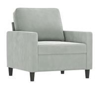 vidaXL Fauteuil 359179 Velours 60 cm Gris clair G