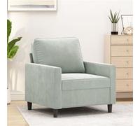 vidaXL Fauteuil Gris clair 60 cm Velours 359179 Gris clair G