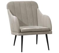 vidaXL Fauteuil Gris clair 63x76x80 cm Velours