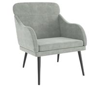 vidaXL Fauteuil Gris clair 63x76x80 cm Velours