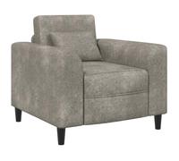 vidaXL Fauteuil Gris Clair Simili Daim, Fauteuil Moderne, Chaise en suédine, siège Confortable pour Salon, Chambre, Design résistant aux Taches