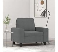 vidaXL Fauteuil Canapé 359376 – Siège avec accoudoirs et dossier rembourrés, tissu Gris foncé