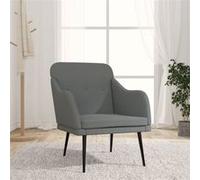vidaXL Fauteuil Gris foncé 63x76x80 cm Tissu Gris foncé G