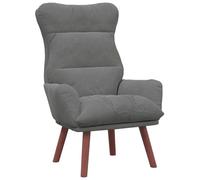vidaXL Fauteuil Gris foncé 69 x 74 x 93 cm Velours, Fauteuil élégant, Design Moderne, siège en Velours Confortable, Fauteuil Chaud, déco stylée pour la Maison