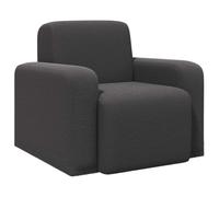 vidaXL Fauteuil Gris foncé Bou auteuil Moderne d'intérieur, Confort baleiné, élégant pour se détendre, mobilier Chic, Design stylé