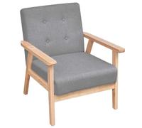vidaXL Fauteuil en tissu gris clair - Chaise salon/séjour/salle à manger