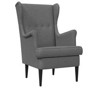 vidaXL Fauteuil Gris foncé Tissu, Fauteuil d'appartement, siège Moderne pour Chambre, Cadre en métal Robuste, Tissu Doux, Chaise d'accent Tendance