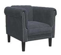 vidaXL Fauteuil gris foncé velours Gris foncé G