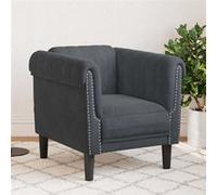 vidaXL Fauteuil gris foncé velours Gris foncé G
