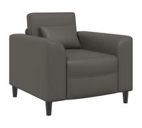 vidaXL Fauteuil Gris Simili Cuir, Fauteuil Moderne, Assise stylée pour Salon, Chaise en Simili Cuir, Coussin Polyvalent pour Chambre et Salon