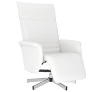 vidaXL Fauteuil inclinable – avec repose-pieds, dossier et accoudoirs, similicuir blanc, moderne